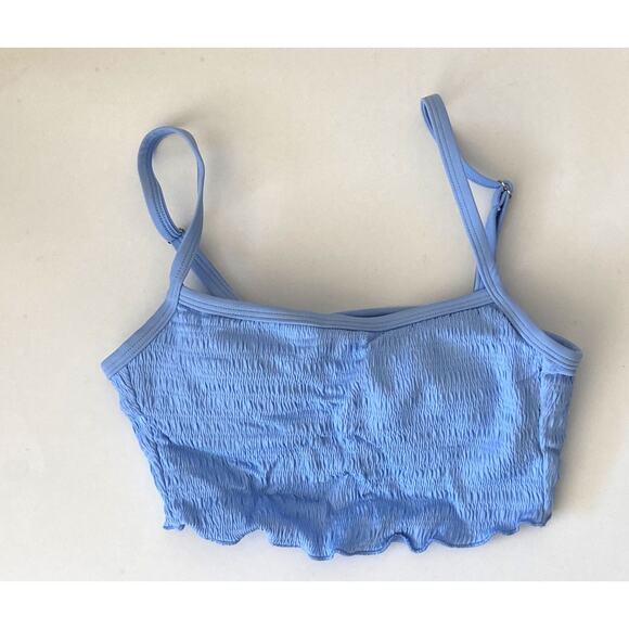 Xhilaration Pullover Scrunch No Wire Bikini Top Baby Blue Size XS/0 NEW - Picture 1 of 4